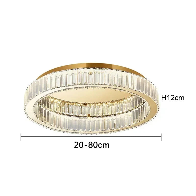 Nordic LED Crystal Circle Ceiling Lamp Chandeliers Lighting for Living Room Bedroom Home Indoor Decor Lampara techo Luminaire