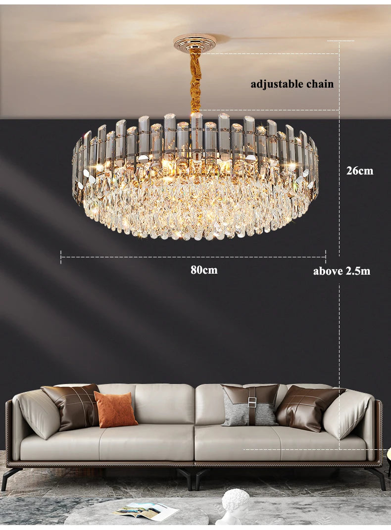 Nordic Led Crystal Chandeliers Gold Luxury Lighting Dining Living Room Bedroom Kitchen Island Lights Indoor Hanging Light Lustre
