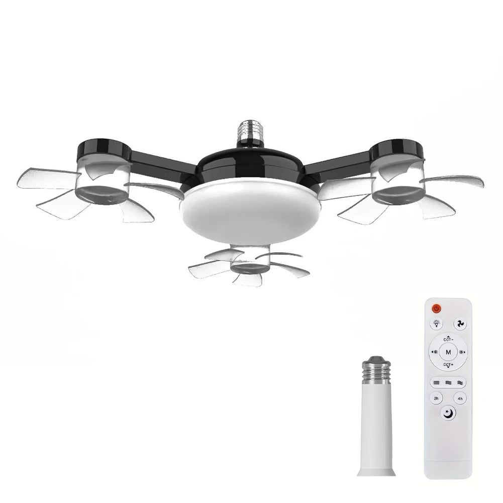 Universal Dimming Drone Fan with LED Light Remote Control Silent Ceiling Drone Fan 3 Gears for Dining Room Bedroom Living Room