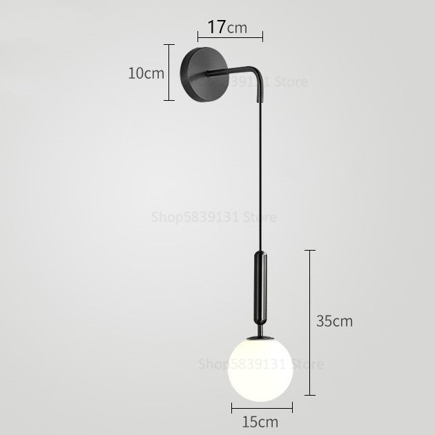Modern Simple Glass Wall Lamp Nordic Creative LED Luxury Wall Lamps for Living Room Bedroom Bedside Wall Light Fixtures Lighting