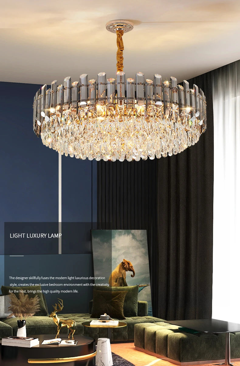 Nordic Led Crystal Chandeliers Gold Luxury Lighting Dining Living Room Bedroom Kitchen Island Lights Indoor Hanging Light Lustre