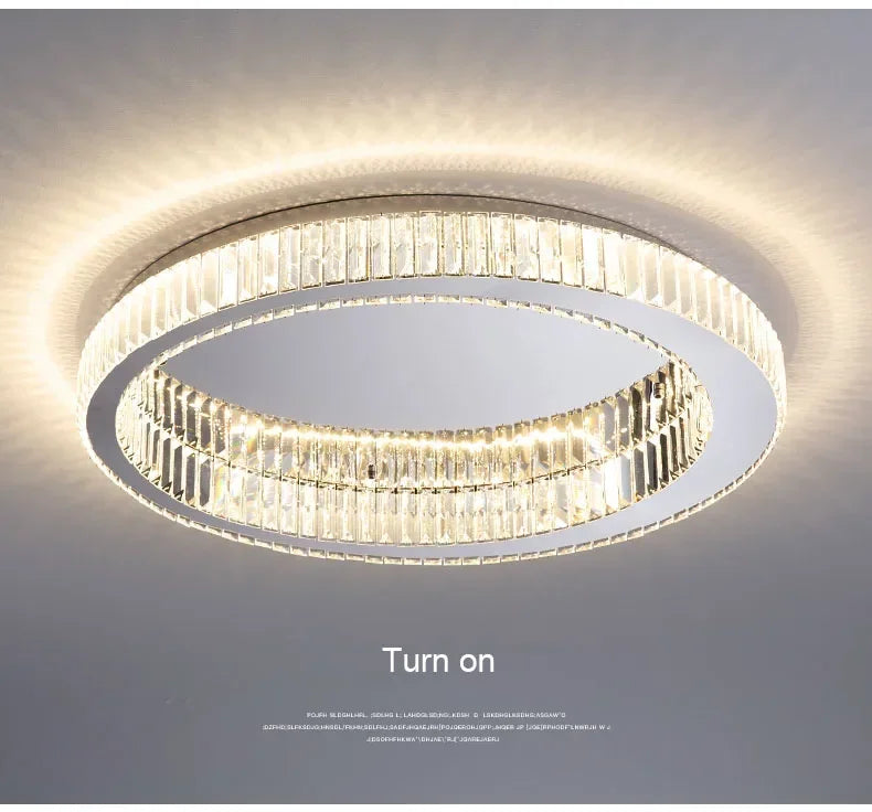Nordic LED Crystal Circle Ceiling Lamp Chandeliers Lighting for Living Room Bedroom Home Indoor Decor Lampara techo Luminaire