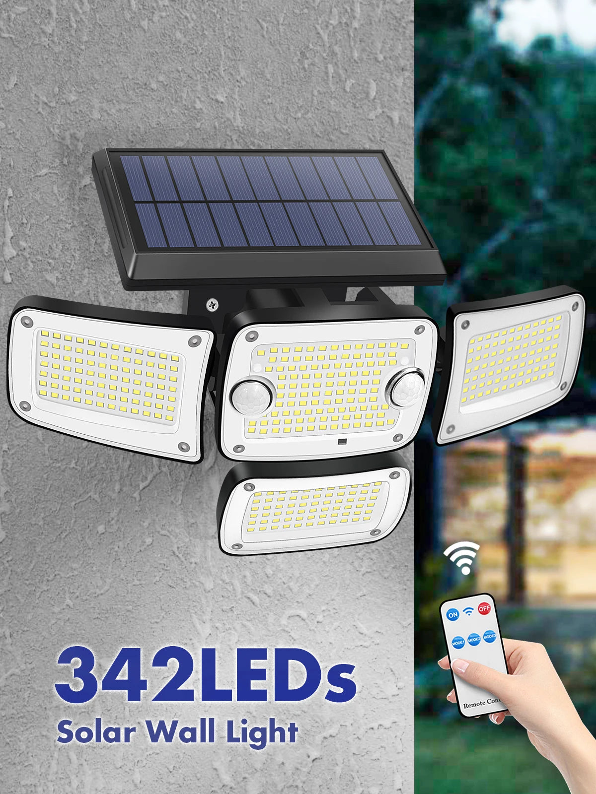 Outdoor Solar Lights Solar Motion Sensor Lights 342/253/182 LED Security Solar Wall Lamp With 3 Modes Waterproof Flood Lights