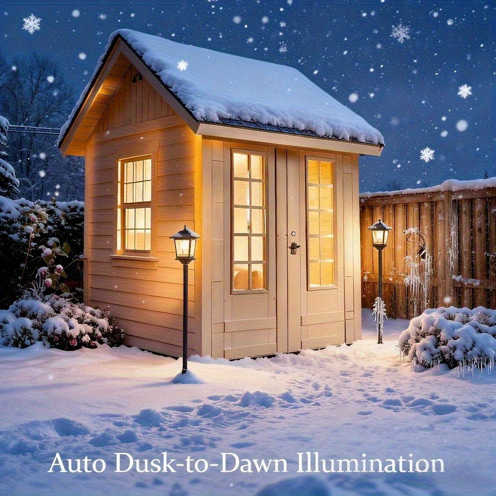 2-Pack Outdoor Solar Lamp Post Lights, Aluminum Floor Lamps for Garden, Yard & Pathway with Warm White Front/Back Door Lighting, Solar Lamp Post Outdoor, Solar Post Lights, Solar Lights for Outside, Solar Fence Post Lights, S