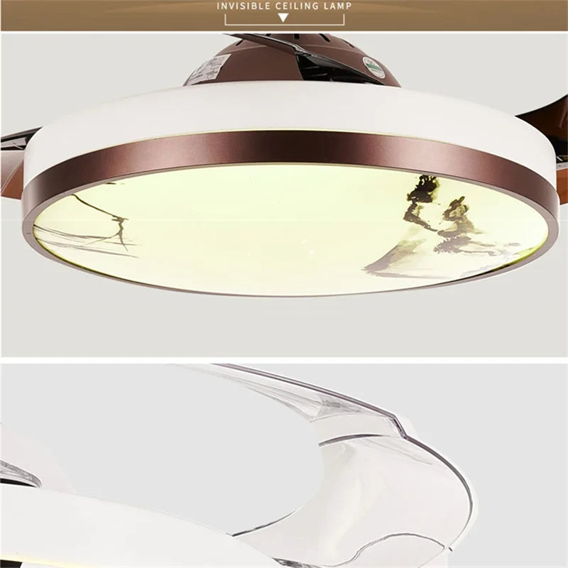 DLMH New Ceiling Fan Light Invisible Lamp With Remote Control Modern LED For Home 110V 240V