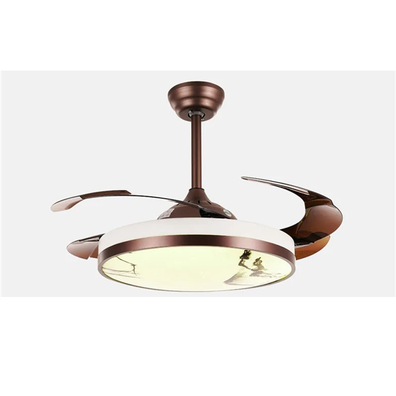 DLMH New Ceiling Fan Light Invisible Lamp With Remote Control Modern LED For Home 110V 240V