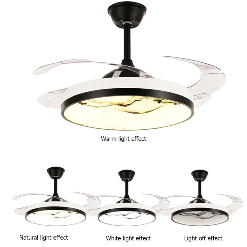 DLMH New Ceiling Fan Light Invisible Lamp With Remote Control Modern LED For Home 110V 240V