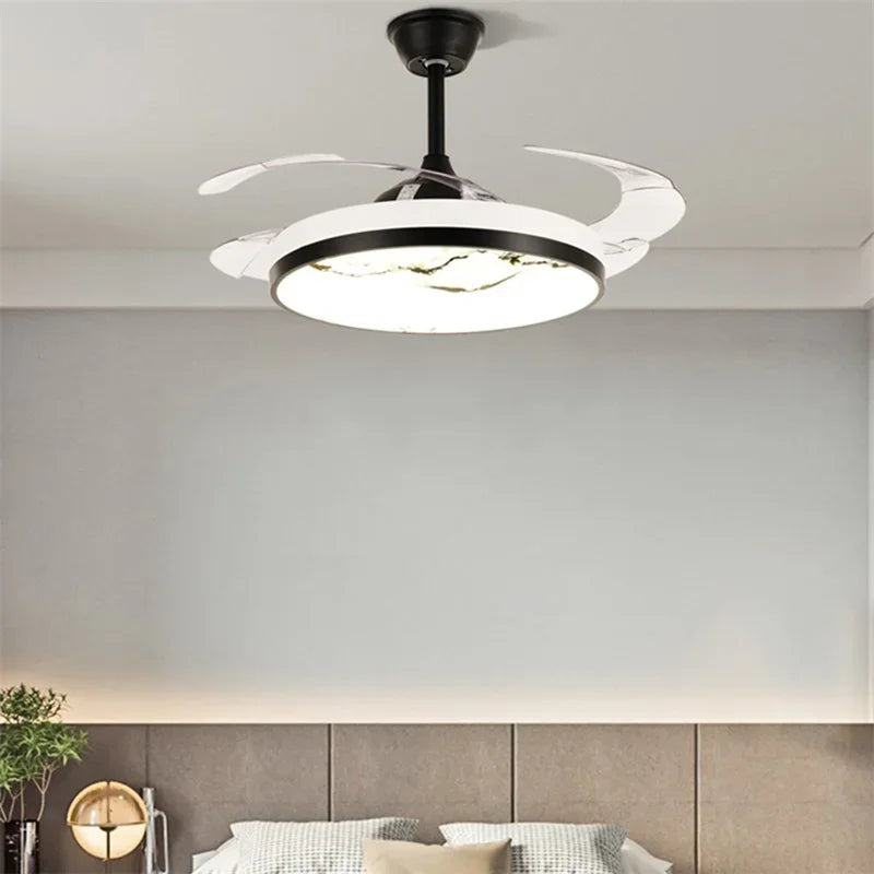 DLMH New Ceiling Fan Light Invisible Lamp With Remote Control Modern LED For Home 110V 240V