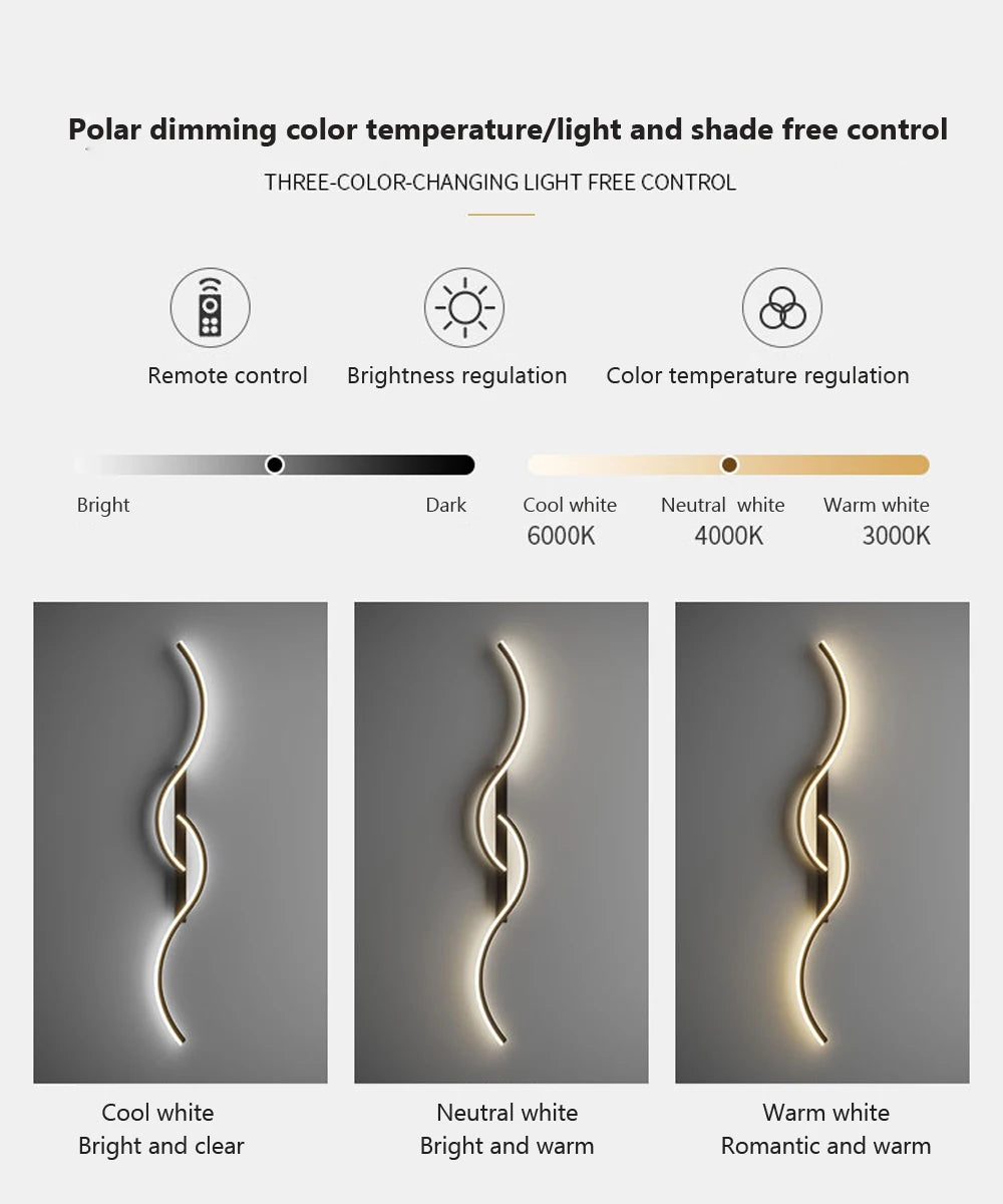 Modern LED Wall Lamp Minimalist Long-Strip Lighting Fixture For Tv Background Lighting In Living Room Bedside Lighting Bedroom