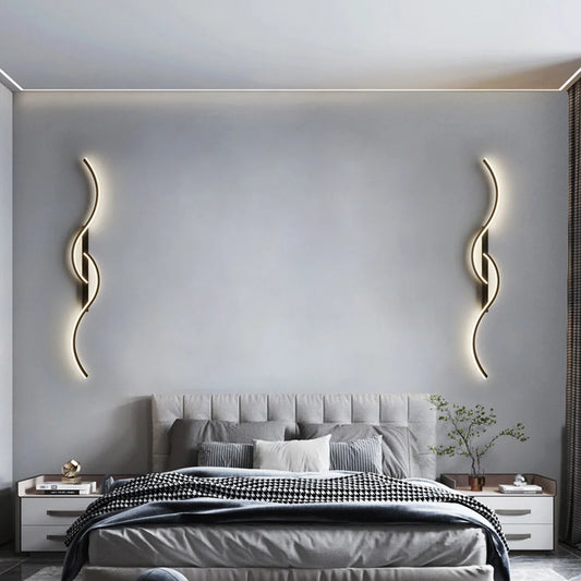 Modern LED Wall Lamp Minimalist Long-Strip Lighting Fixture For Tv Background Lighting In Living Room Bedside Lighting Bedroom