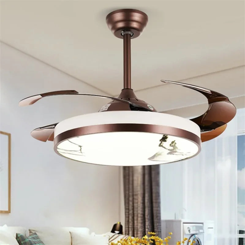 DLMH New Ceiling Fan Light Invisible Lamp With Remote Control Modern LED For Home 110V 240V
