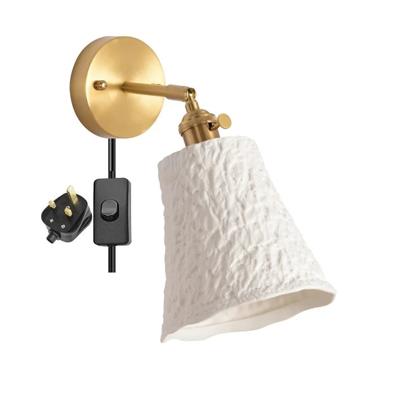 Elk Ceramic Lampshade LED Wall Lamps Sconce Copper Pull Chain Bedroom Bathroom Mirror Light Nordic Modern Lighting Lampara Pared