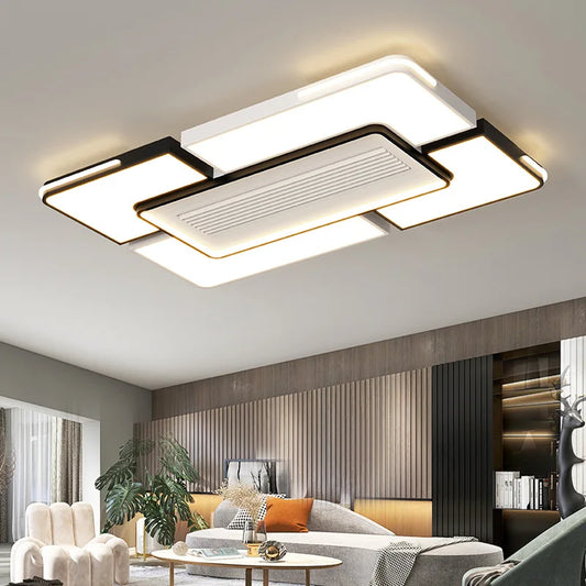 New Ceiling Fan Bladeless with Light Living Dining Room Cold Warm Mode LED Invisible Ceiling Fan Lamp Remote Control Bedroom