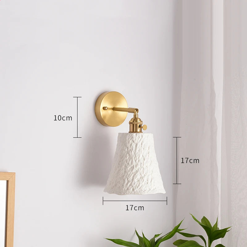 Elk Ceramic Lampshade LED Wall Lamps Sconce Copper Pull Chain Bedroom Bathroom Mirror Light Nordic Modern Lighting Lampara Pared