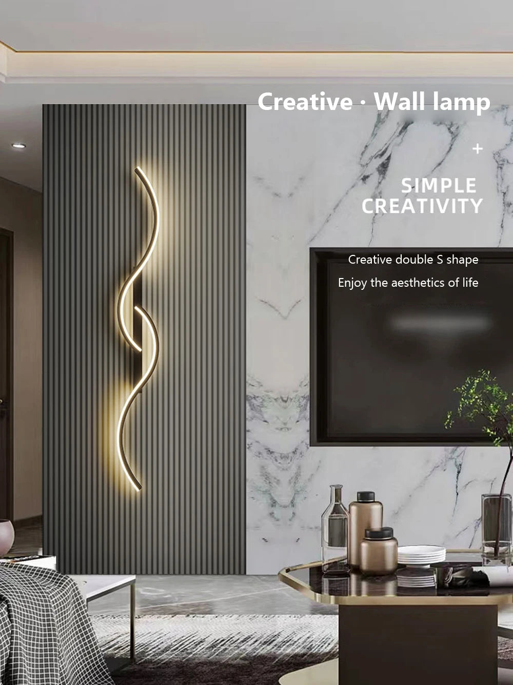 Modern LED Wall Lamp Minimalist Long-Strip Lighting Fixture For Tv Background Lighting In Living Room Bedside Lighting Bedroom