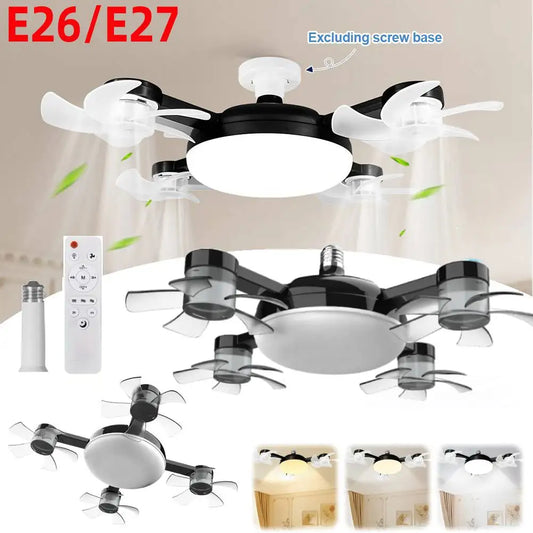 Universal Dimming Drone Fan with LED Light Remote Control Silent Ceiling Drone Fan 3 Gears for Dining Room Bedroom Living Room