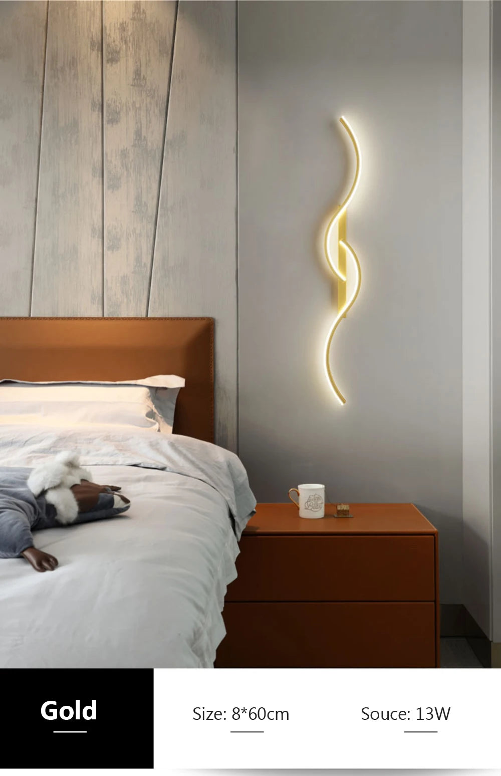 Modern LED Wall Lamp Minimalist Long-Strip Lighting Fixture For Tv Background Lighting In Living Room Bedside Lighting Bedroom
