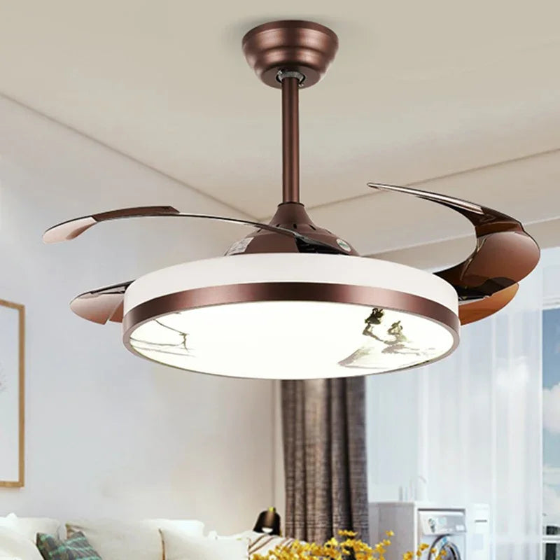 DLMH New Ceiling Fan Light Invisible Lamp With Remote Control Modern LED For Home 110V 240V