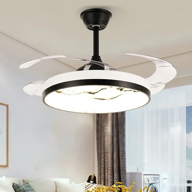 DLMH New Ceiling Fan Light Invisible Lamp With Remote Control Modern LED For Home 110V 240V