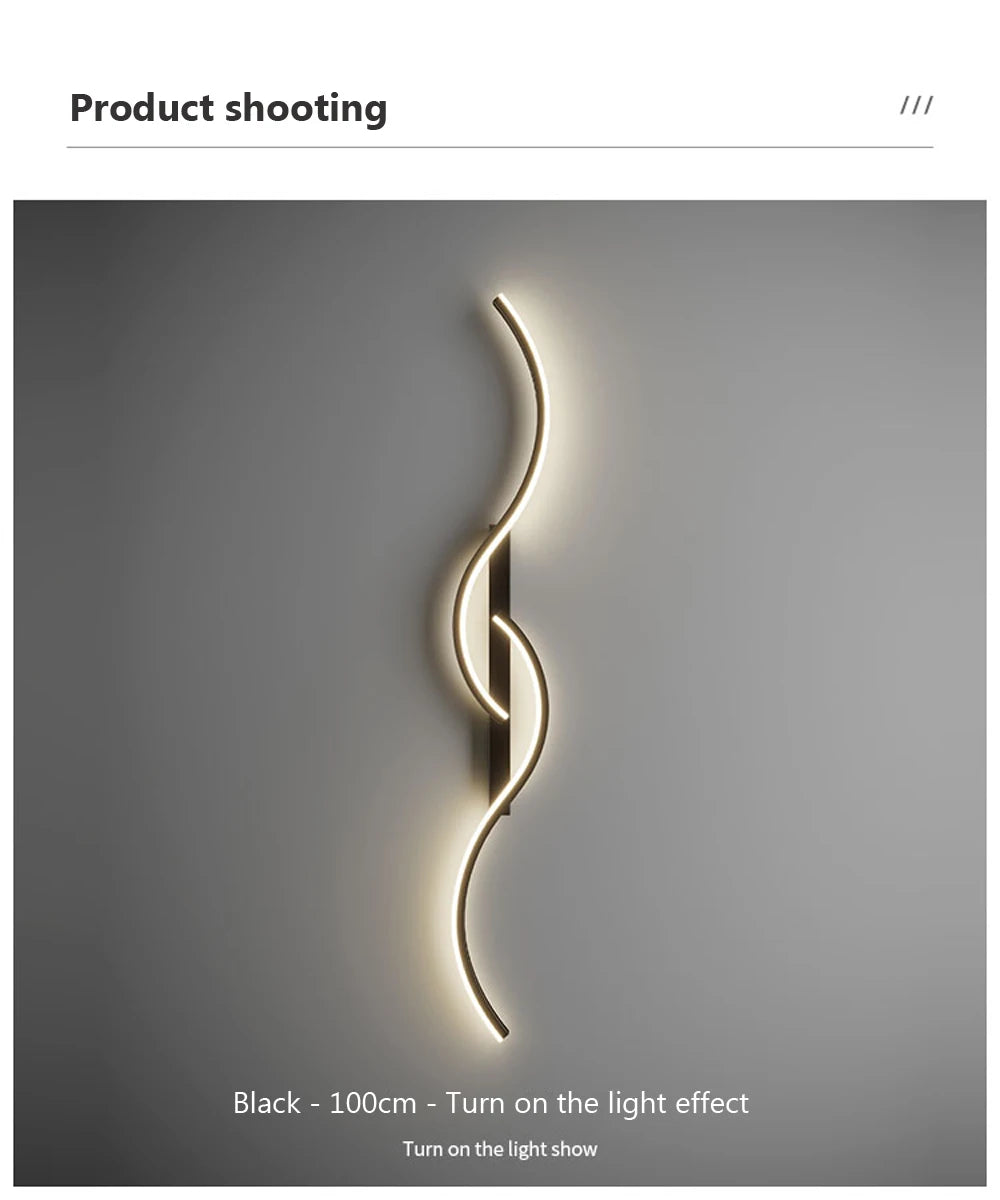 Modern LED Wall Lamp Minimalist Long-Strip Lighting Fixture For Tv Background Lighting In Living Room Bedside Lighting Bedroom