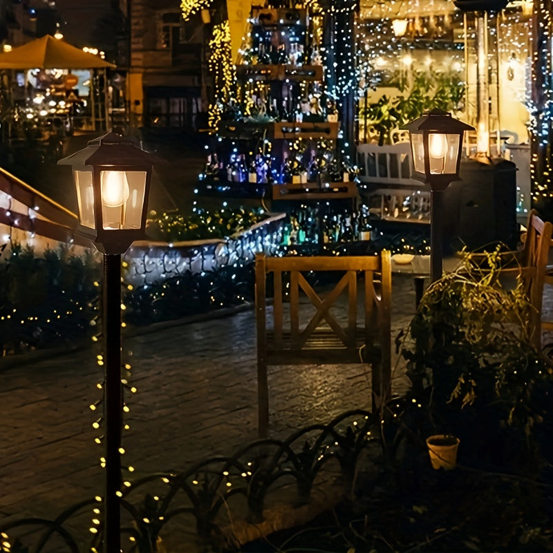 2-Pack Outdoor Solar Lamp Post Lights, Aluminum Floor Lamps for Garden, Yard & Pathway with Warm White Front/Back Door Lighting, Solar Lamp Post Outdoor, Solar Post Lights, Solar Lights for Outside, Solar Fence Post Lights, S